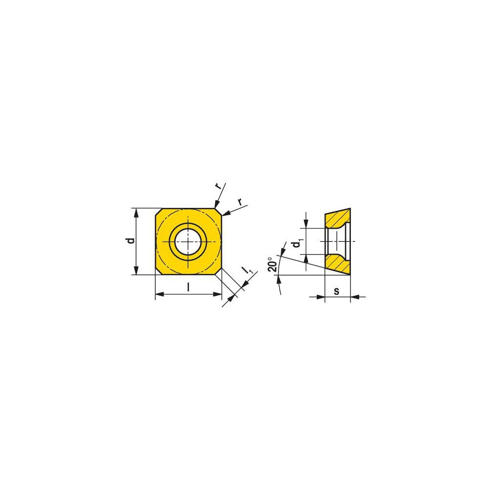 Ceratizit - Milling Insert: SEHT 1204AEFN-27P H216T H216T, Solid ...