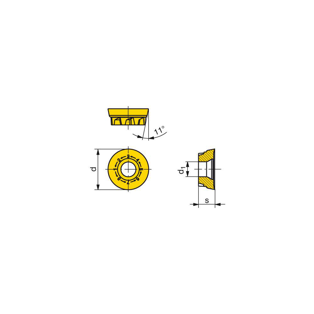 Xolx Insert Ceratizit - Milling Inserts: Insert Style: RPHX; Insert Size: 12 ...