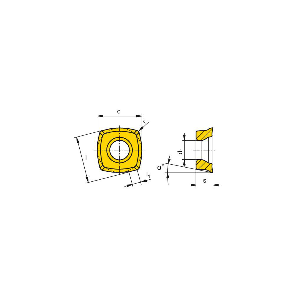 Xolx Insert Ceratizit - Milling Inserts: Insert Style: XOLX; Insert Size: 12 ...