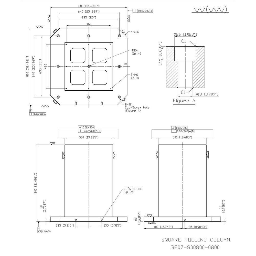 Square Column Size Chart TombstoneCity - Fixture Columns; Column Shape: Square; Square Size: 800 ...