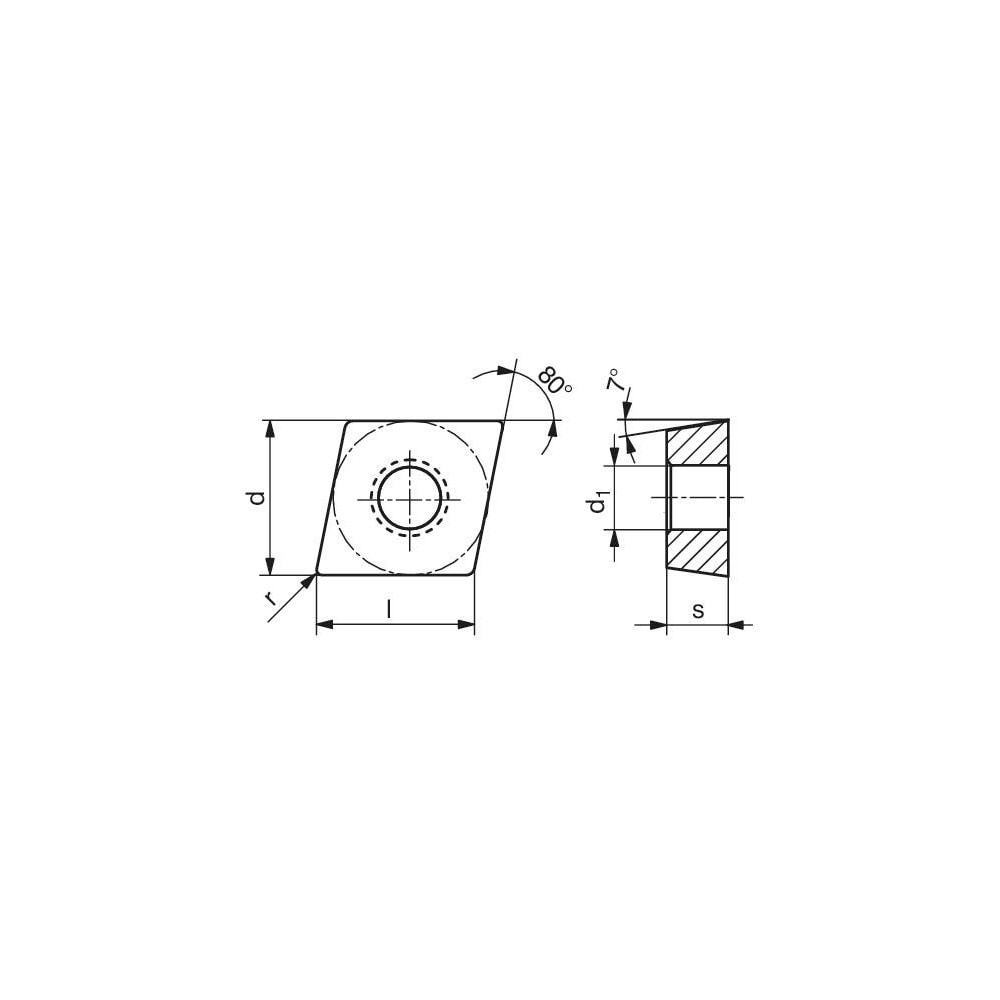 Turning Insert: CCMT431EN-MRS CT-P25, Solid Carbide