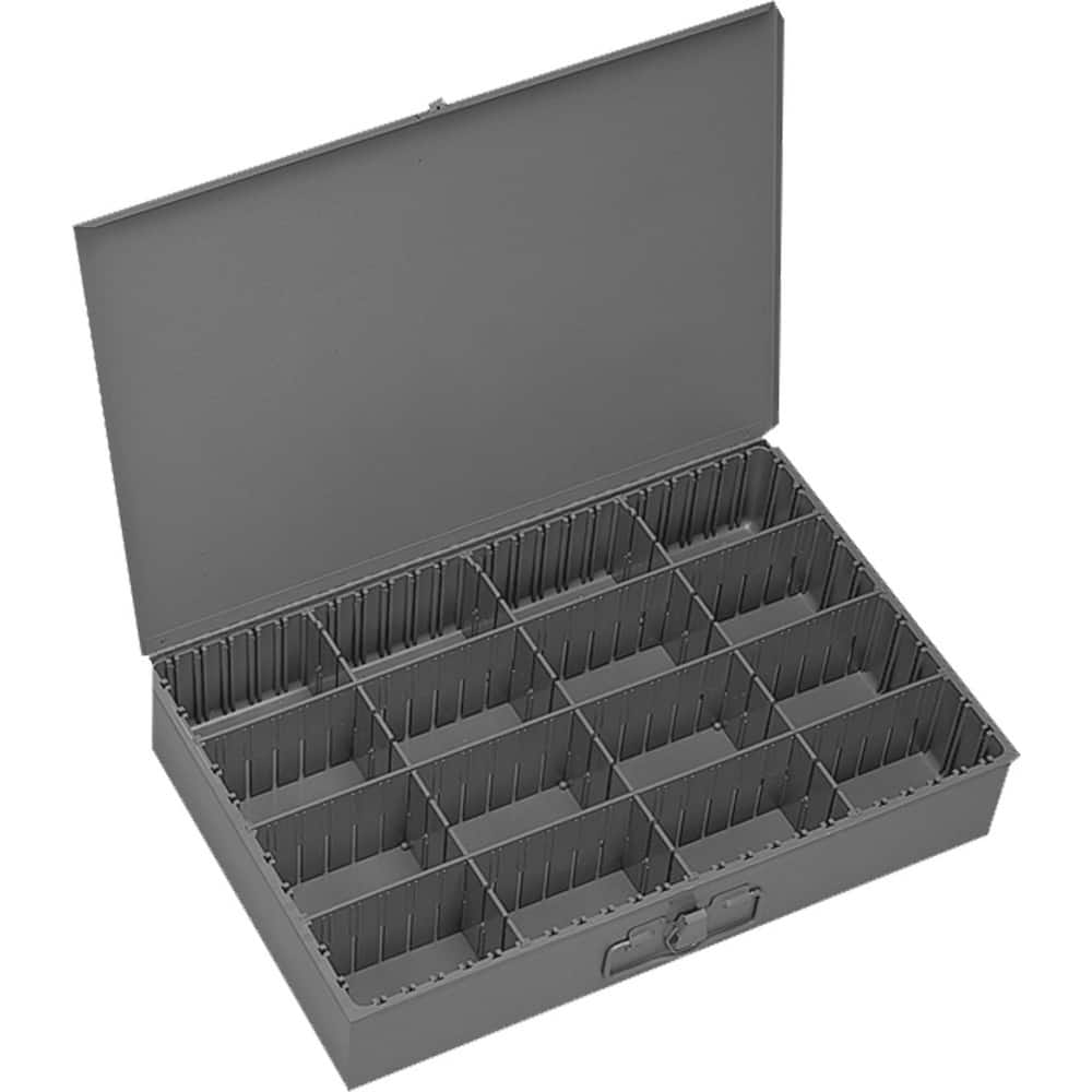 Small Parts Boxes & Organizers; Product Type: Compartment Box ; Width (Inch): 18 ; Depth (Inch): 12 ; Height (Inch): 3 ; Color: Blue ; Additional Information: Compartments are Adjustable