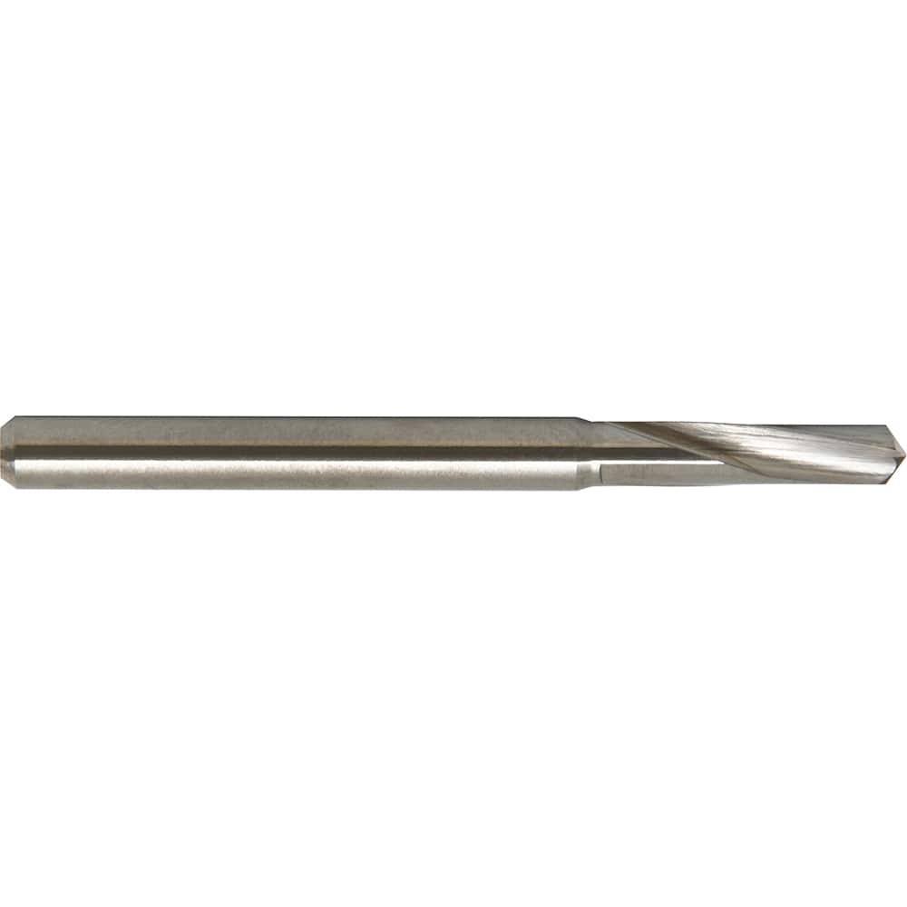 M.A. Ford | Micro-Tuff Micro Drill Bit: 1.55 mm Dia, 135 ° Point, Solid Carbide - Bright/Uncoated, 38 mm OAL, Right Hand Cut, Helical Flute