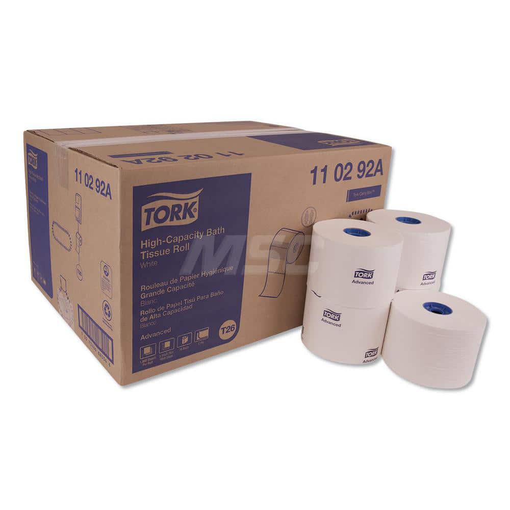 Bathroom Tissue: Standard Roll, Recycled Fiber, 2-Ply, White