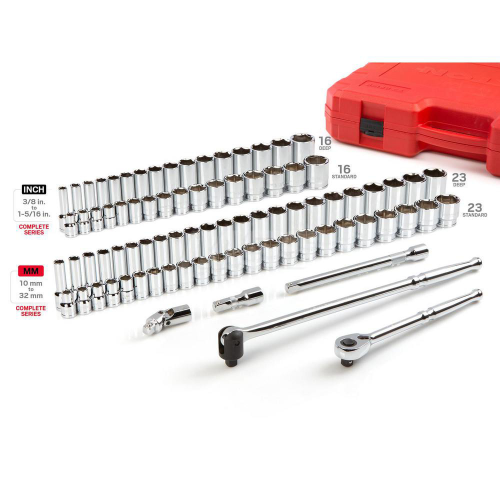 Tekton Socket Set Socket Set 84 Pc, 3/8 to 15/16" Socket MSC