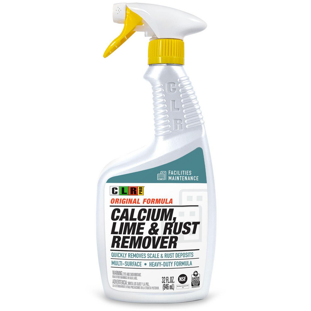 CLR Pro Calcium, Lime & Rust Remover, Ready-To-Use, 32 fl oz Trigger Spray - Removes Hard Water Deposits, Scale & Rust, EPA Safer Choice Certified