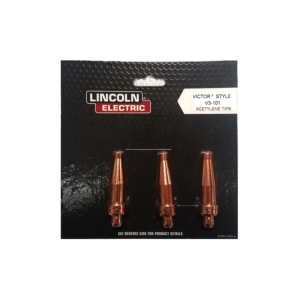 Lincoln Electric KH405 Oxygen/Acetylene Torch Tips; Type: Cutting Tip ; Tip Number: 0-1-101; 2 ; Gas Type: Acetylene ; Maximum Cutting: 2 ; Minimum Cutting: 1/8 (Inch); Number of Pieces: 3.000 Image