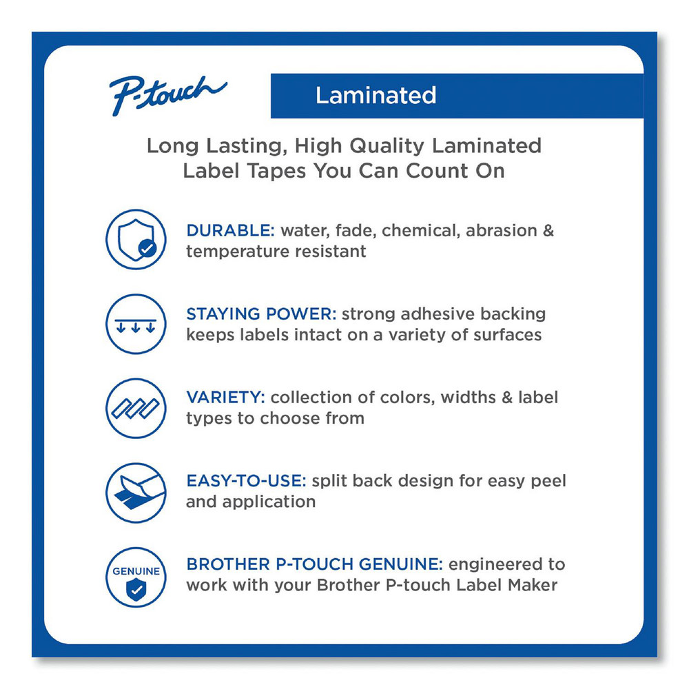 Brother - Labels, Ribbons & Tapes: Tape Type: Laminated Removable Label ...