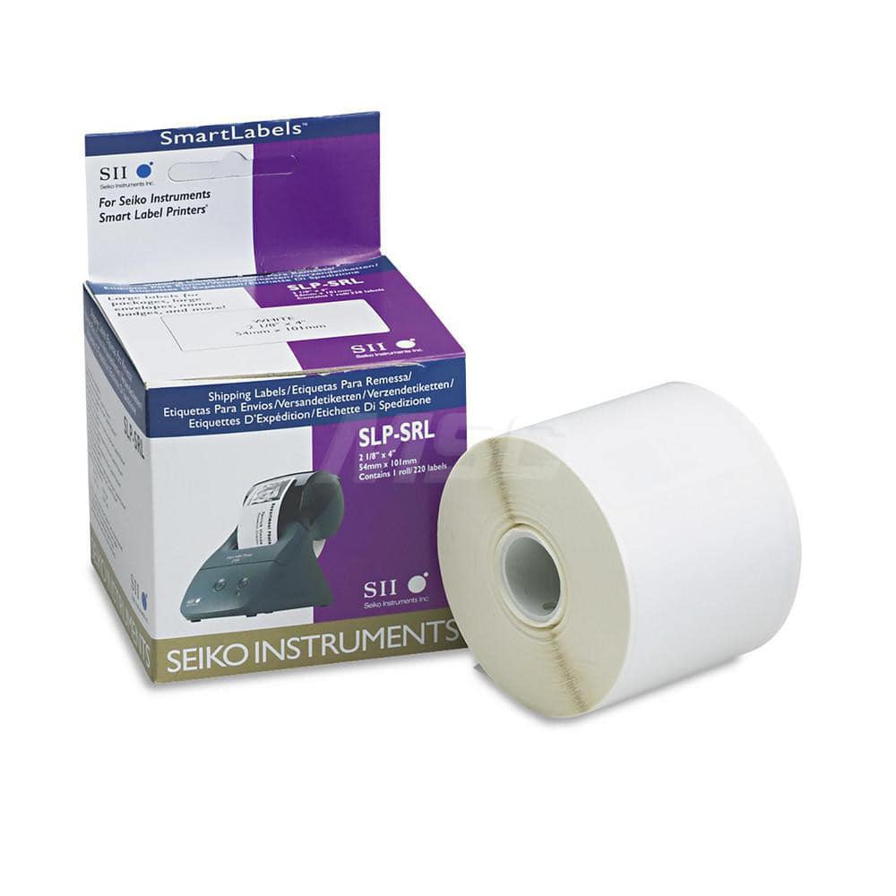 Self-Adhesive Shipping Label: 2-1/8", Paper, White