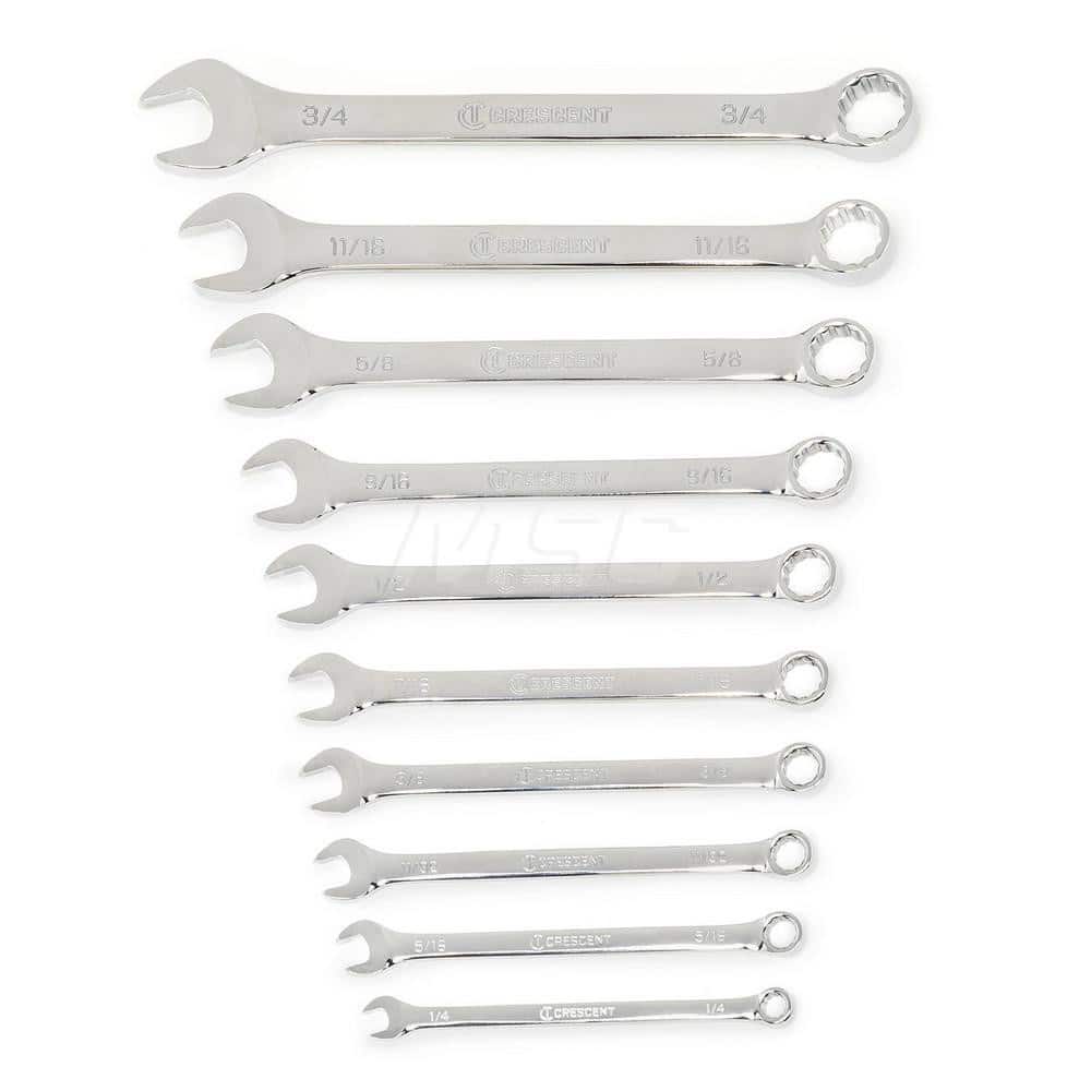 Wrench Set: 10 Pc, Inch