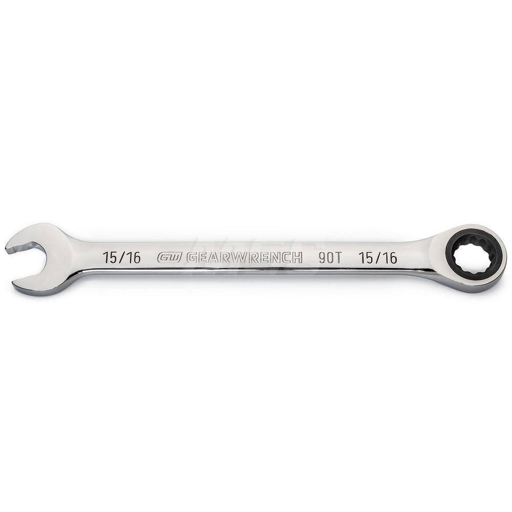 Combination Wrench: 15/16" Head Size - Alloy Steel, Polished Chrome Finish