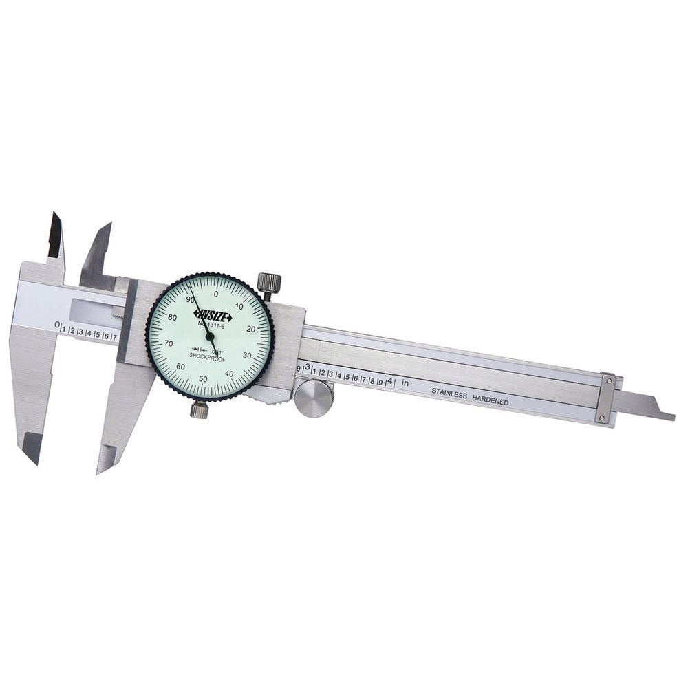 Dial Caliper: 4'' Range, 0.001'' Graduation, 0.1'' per Revolution