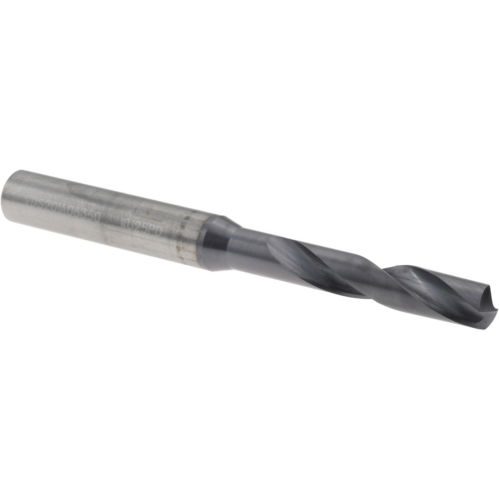 Widia 4143962 Screw Machine Length Drill Bits; Drill Bit Size (Inch): 1/4 ; Drill Bit Size (Decimal Inch): 0.2500 ; Drill Bit Size (Letter): E ; Cutting Direction: Right Hand ; Coating/Finish: TiAlN ; Spiral Type: Regular Spiral Image