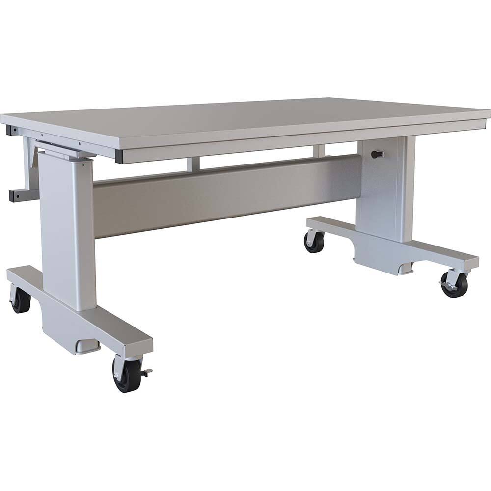 Mobile Work Benches; Type: Mobile Workbench ; Depth (Inch): 36 ; Leg Style: Adjustable Height; C-Leg (Cantilever); Manual Height Adjustment ; Height (Inch): 28 ; Color: Light Gray ; Maximum Height (Inch): 44