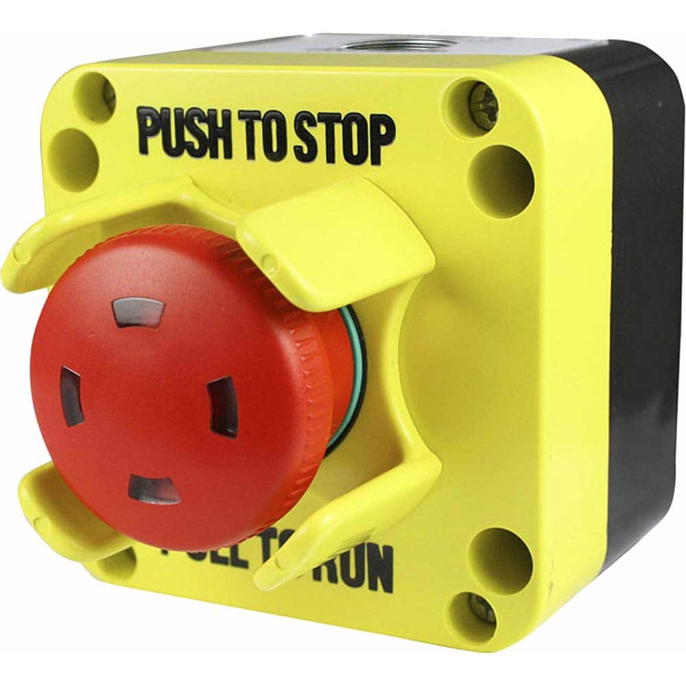 Push-Button Control Station: Maintained, 1NC, Pull to Start & Push to Stop