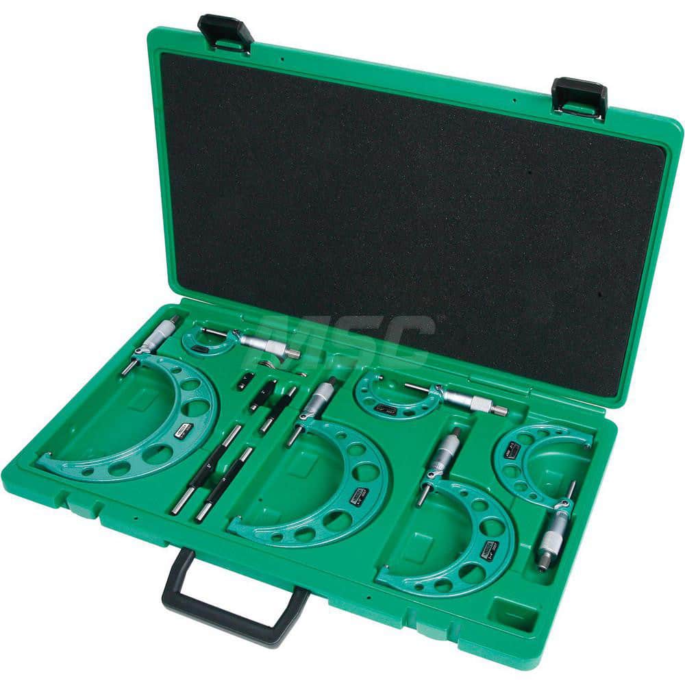 Insize USA LLC 3203-66A Mechanical Outside Micrometer Set: 0 to 6" Measurement 