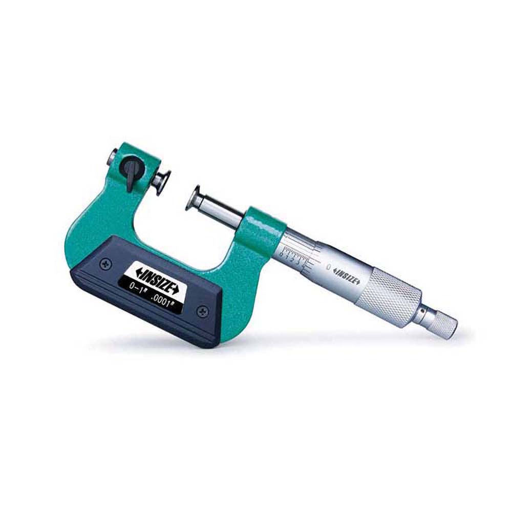 Insize USA LLC Mechanical Interchangeable Anvil Micrometer 1" Range