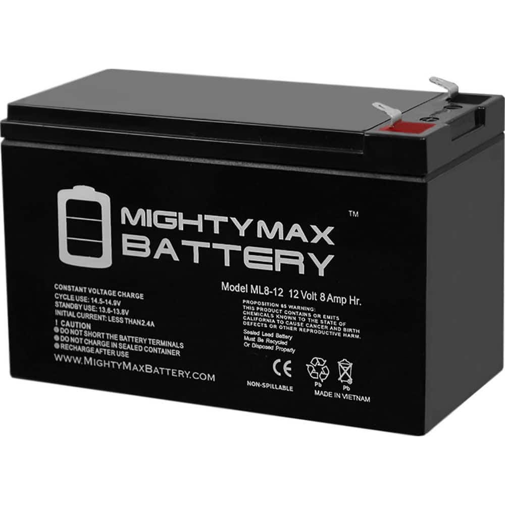 Mighty Max Battery ML8-12 Rechargeable Lead Battery: 12V, 8 Ah, F1 Terminal 