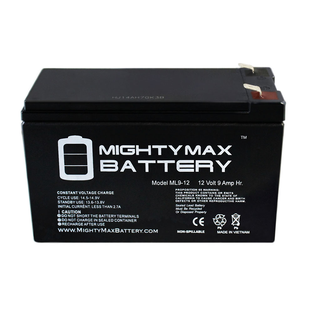 Mighty Max Battery 12 V 9 Ah F2 Terminal LeadAcid Battery 28780385 MSC Industrial Supply