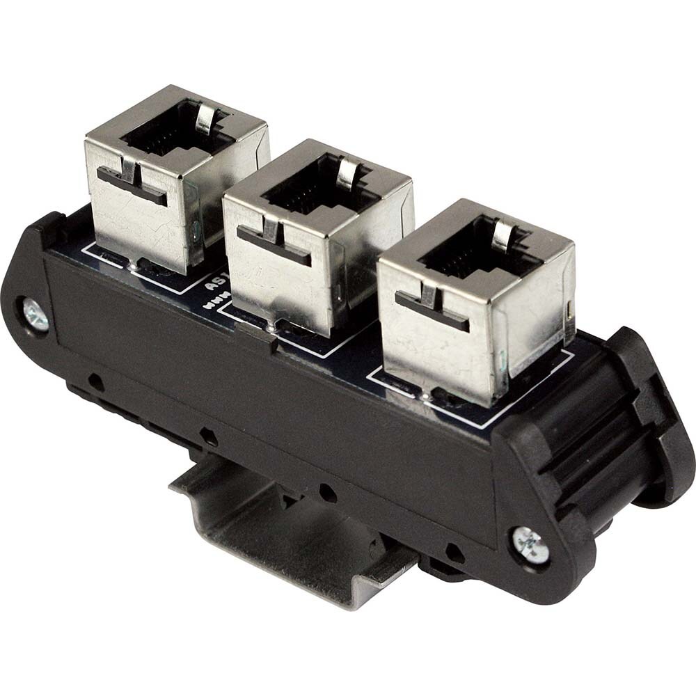 Interface Relay Modules; Input Amperage (mA): 0.01 ; Input Amperage: 0.01 ; Coil Voltage: 24 VDC ; Mounting Type: DIN Rail ; For Use With: Connecting 3 RJ45 Connections