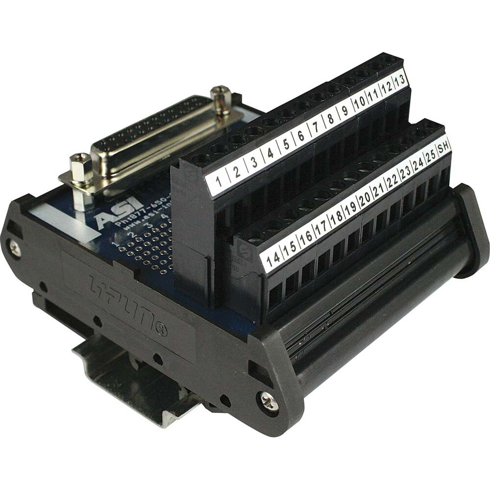 Interface Relay Modules; Input Amperage (mA): 0.01 ; Input Amperage: 0.01 ; Coil Voltage: 24 VDC ; Mounting Type: DIN Rail ; For Use With: Connecting 25 pin Female D-Sub Connector to Wire