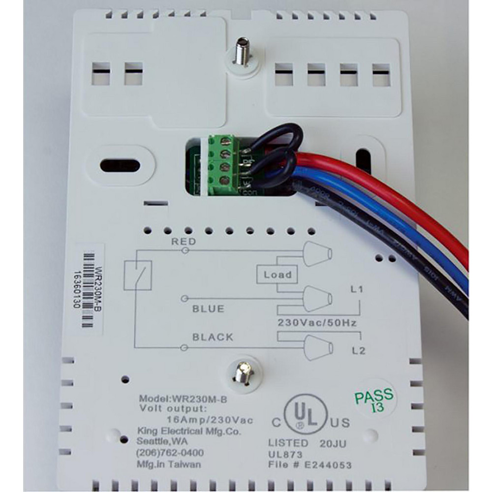 King Electric Thermostats; Thermostat Type Line Voltage Wall