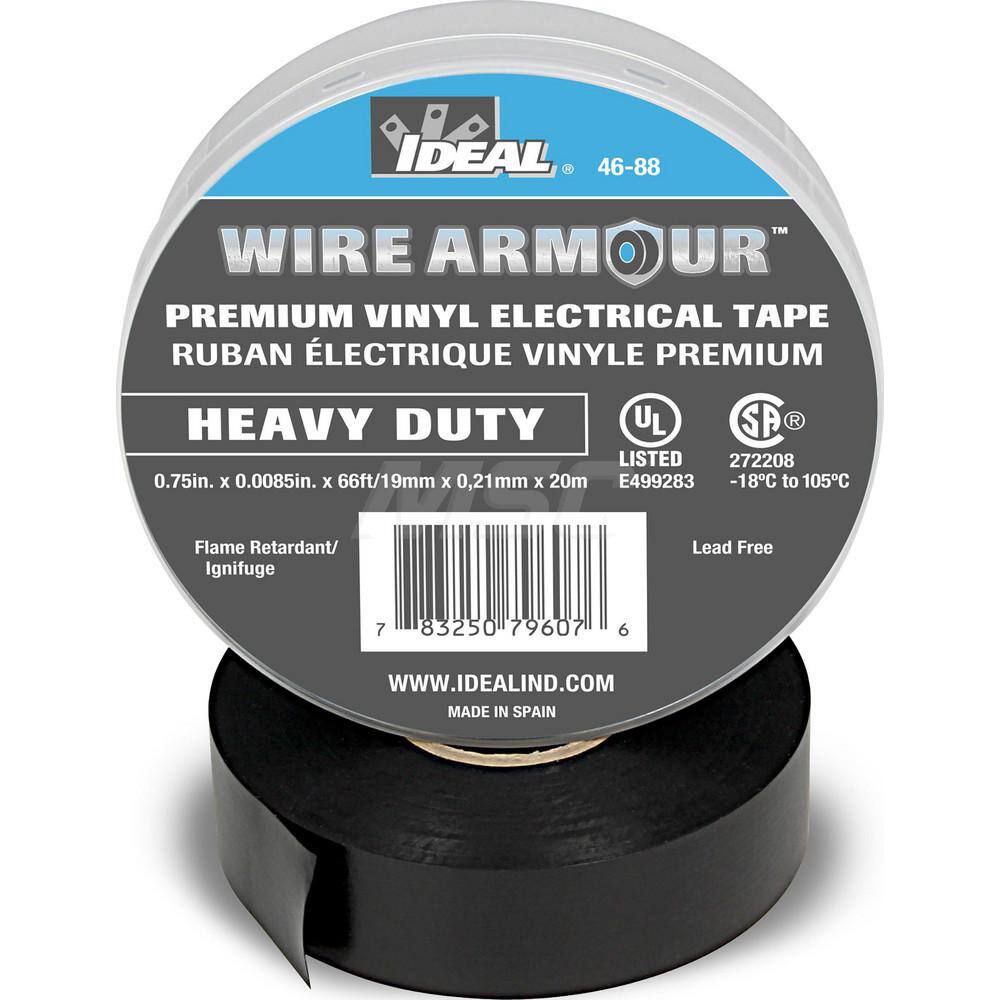Vinyl Film Electrical Tape: 3/4" Wide, 66' Long, 8.5 mil Thick, Brown
