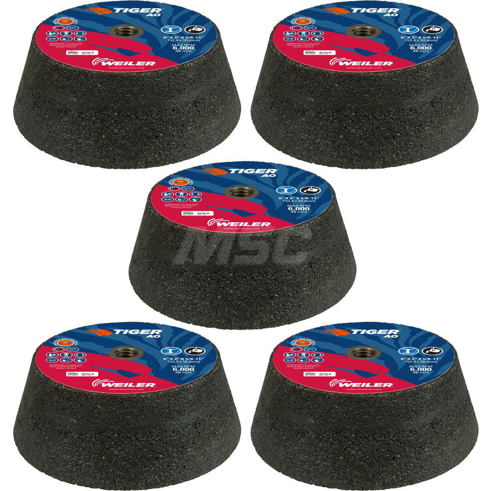 Weiler Tool & Cutting Grinding Wheel 6" Dia, 11/2" Width, 16 Grit