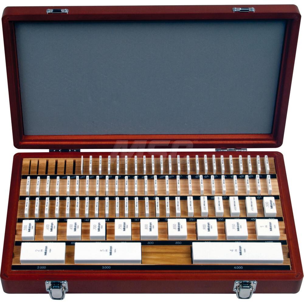 Gage Block & Spacer Sets; Accuracy Grade: ASME 00 ; Minimum Size: .1001in ; Maximum Size: .1009in ; Material: Ceramic ; Number Of Pieces: 81