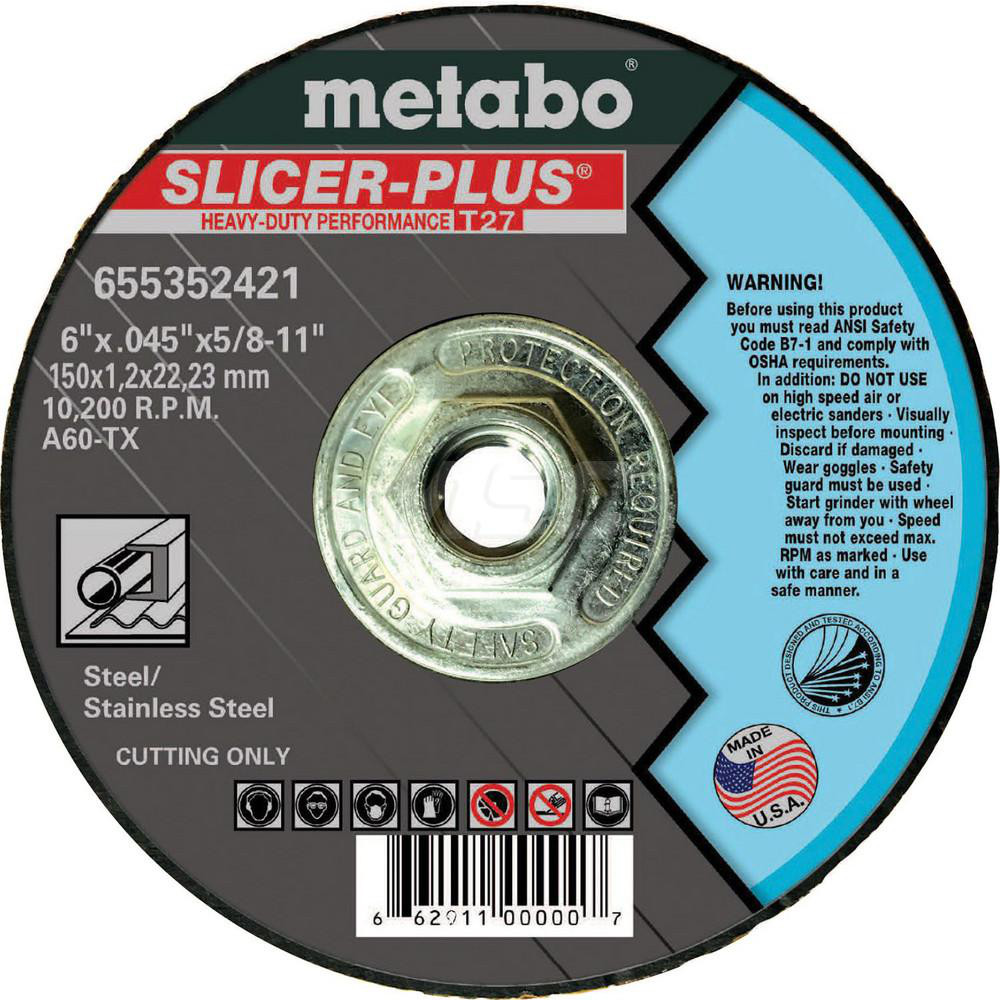 Metabo Cutoff Wheels; Wheel Type Type 27 ; Wheel Diameter (Inch) 6in ; Wheel Thickness (Inch