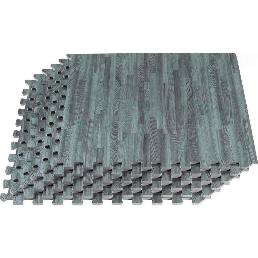 Anti-Fatigue Modular Tile Mat: Dry Environment, 4" Length, 3/8" Thick, Interlocking Edge, Slate