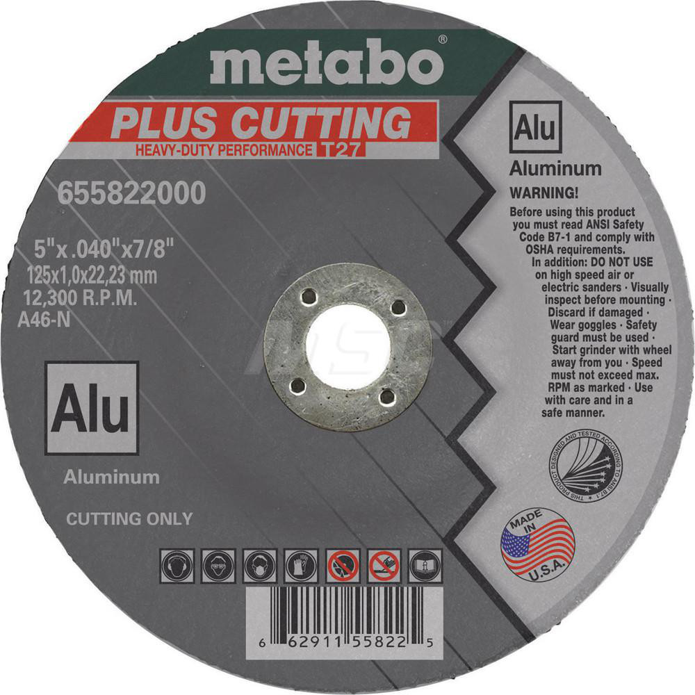 Metabo Cutoff Wheels; Wheel Type Type 27 ; Wheel Diameter (Inch) 5in ; Wheel Thickness (Inch