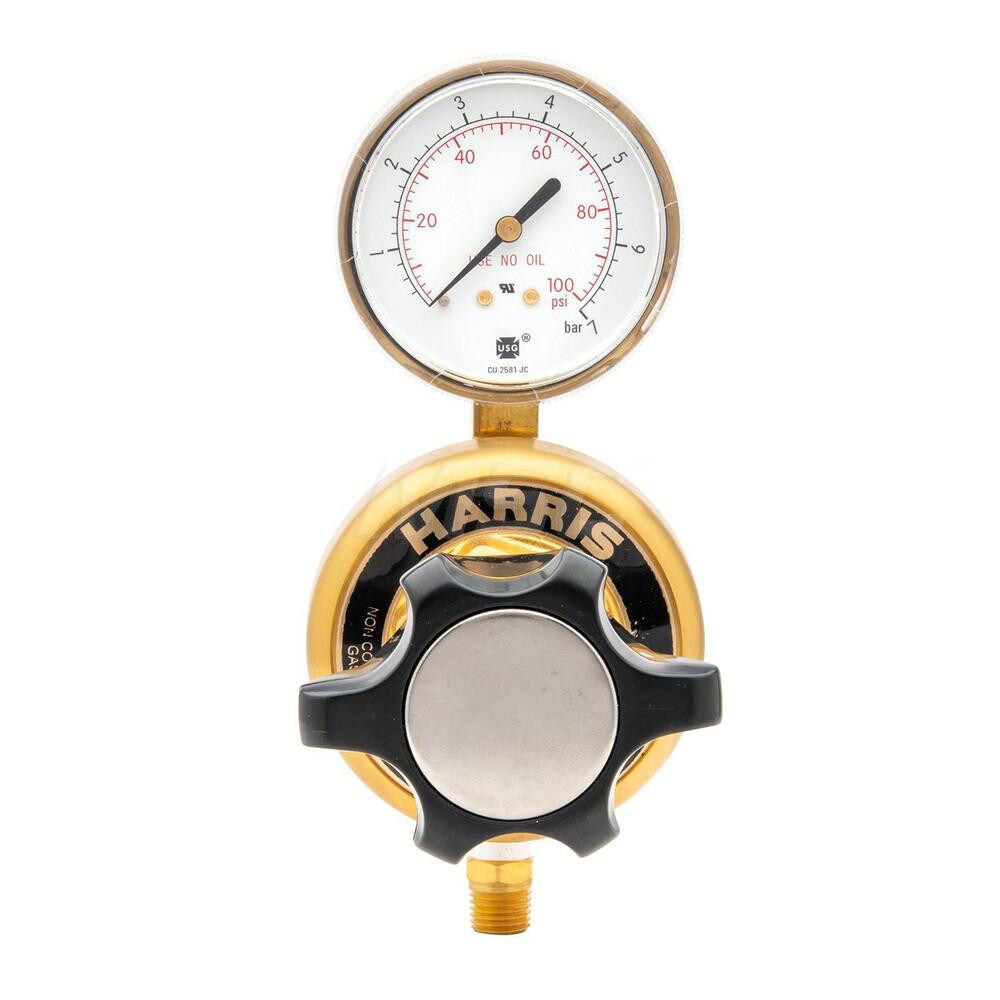 High-Flow Single Gauge Inline Manifold Nitrogen, Helium, Argon, Carbon Dioxide, Hydrogen, Oxygen Regulator0-50 PSIG