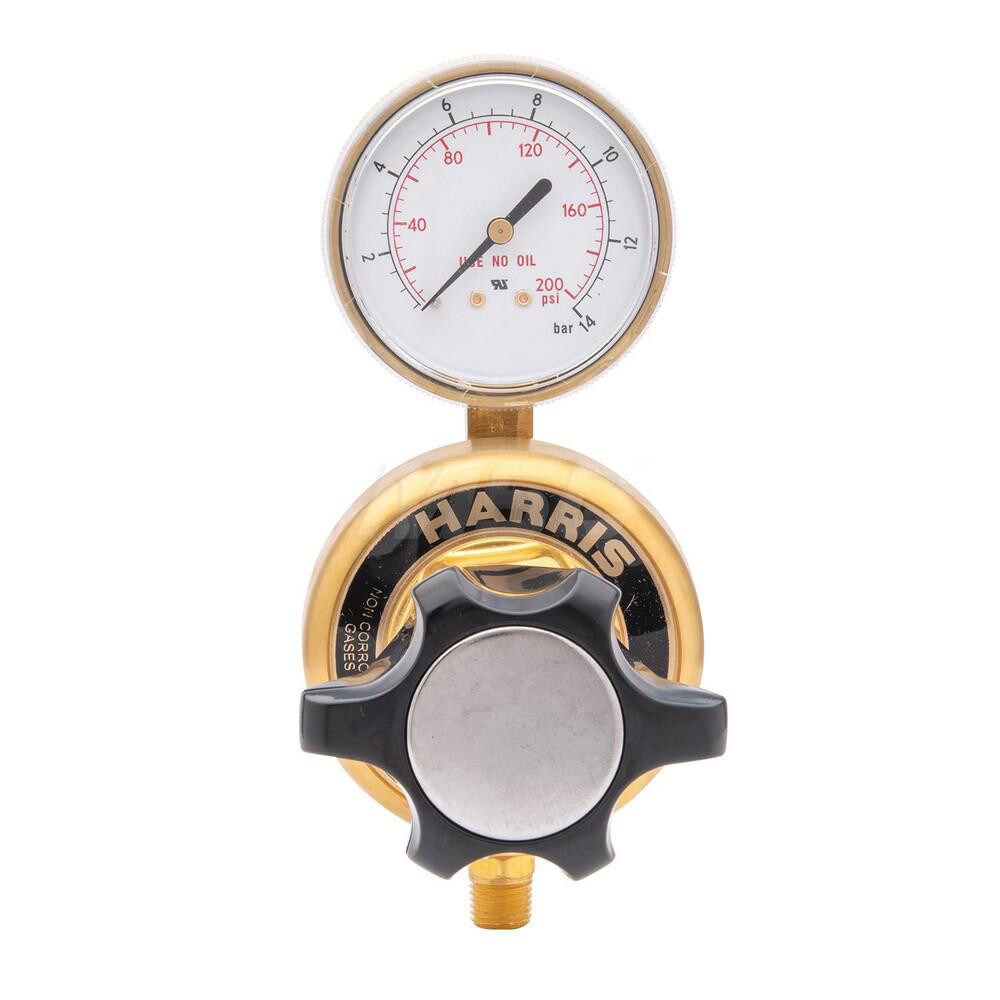 High-Flow Single Gauge Inline Manifold Nitrogen, Helium, Argon, Carbon Dioxide, Hydrogen, Oxygen Regulator 0-125 PSIG