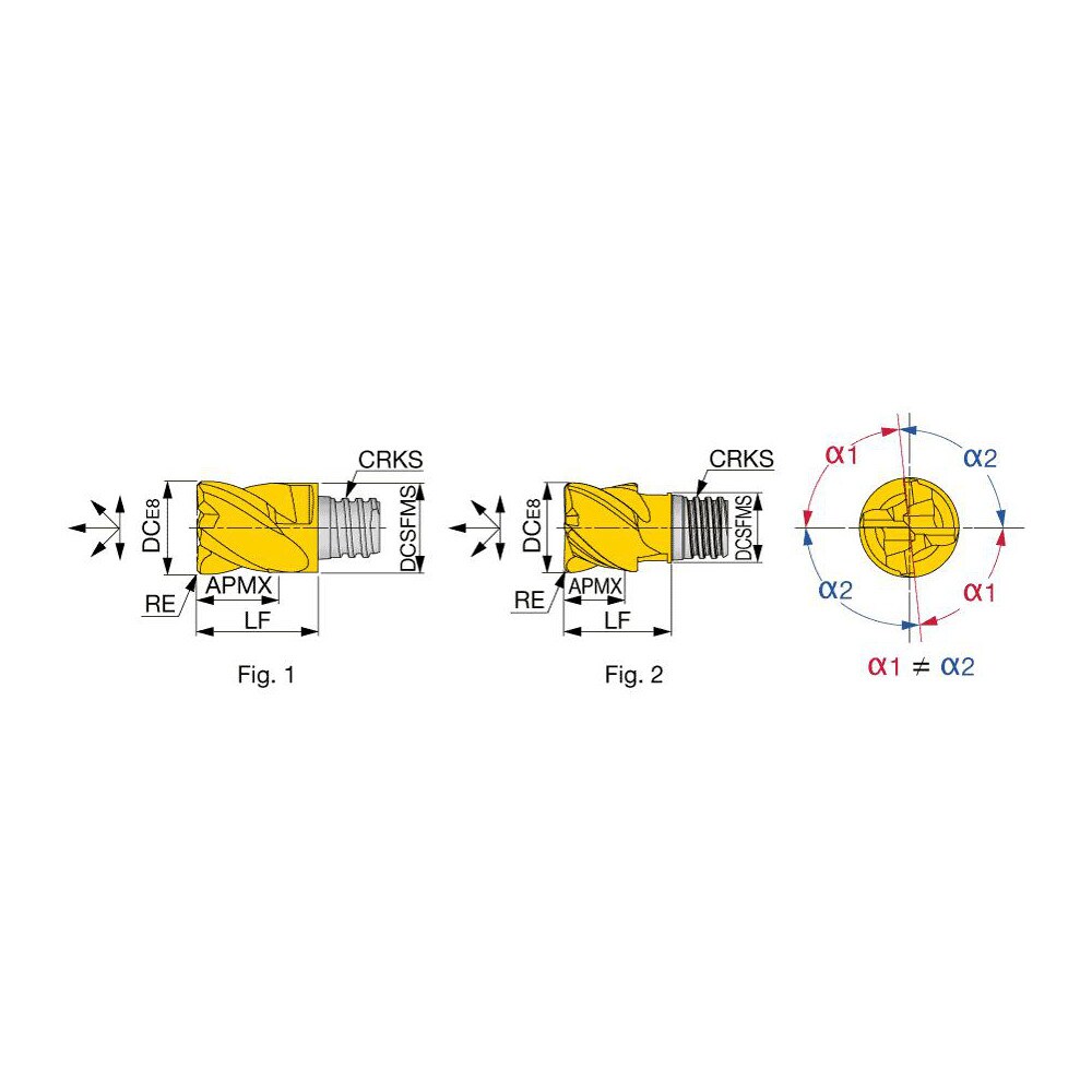 Corner Radius End Mill Head: 4 Flutes