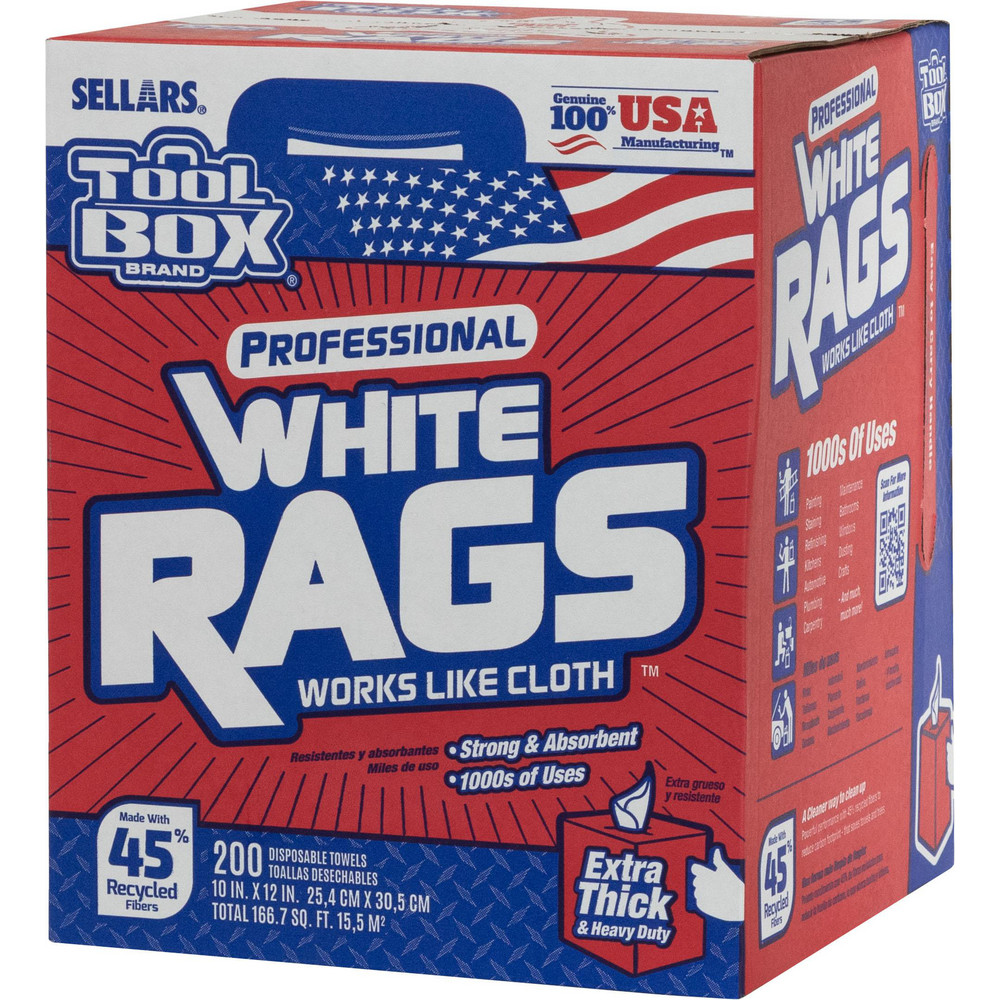 Sellars - TOOLBOX White Rags: Dry, Center-Pull Box, 12