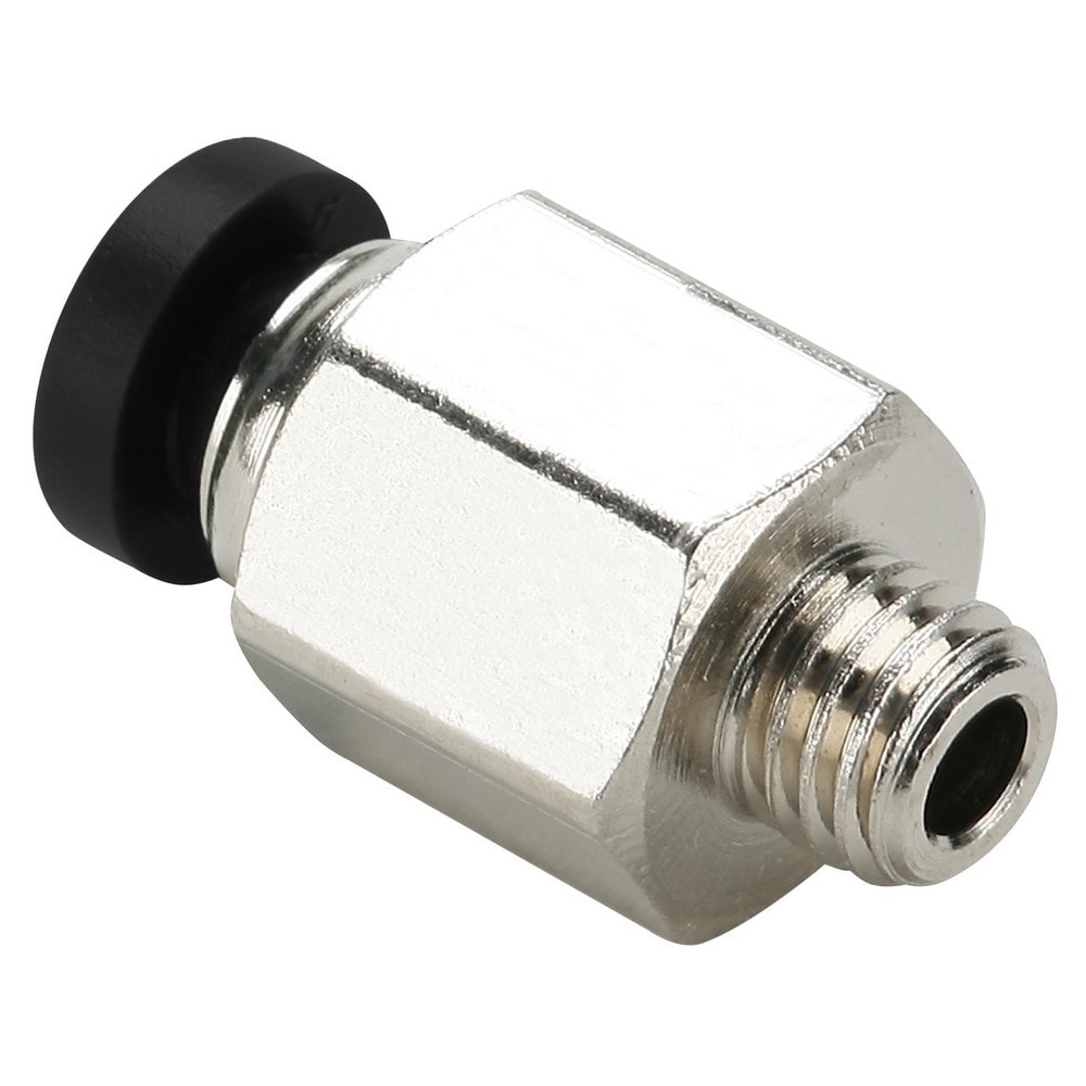 Push-To-Connect Tube to Male Tube Fitting: Male Connector, Straight, 1/4" Thread, 5/32" OD