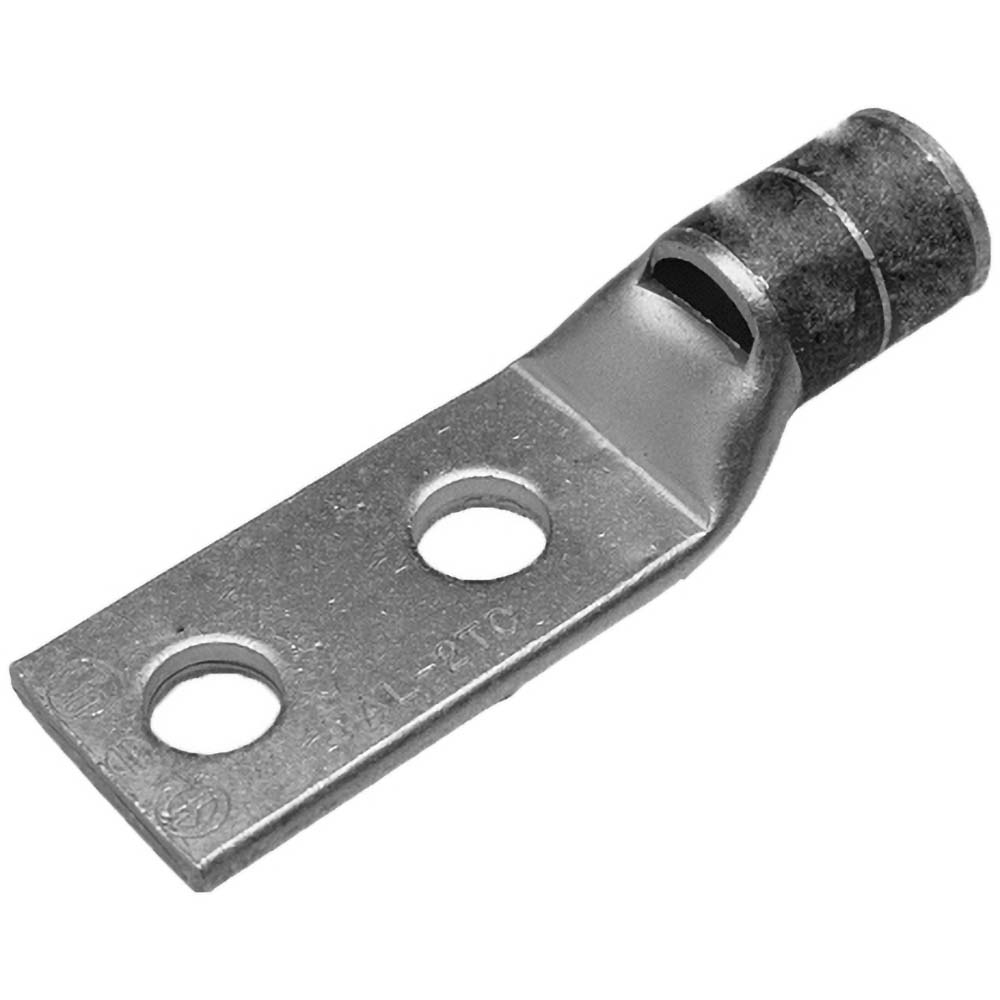 Rectangle Ring Terminal: Non-Insulated, 6 AWG, Compression Connection - 0.45" Wide, Copper Contact, Blue