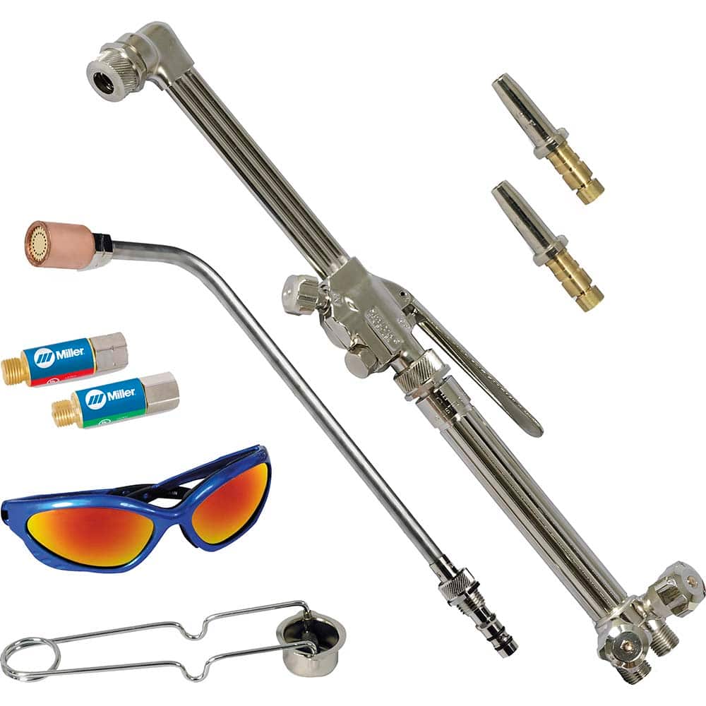 Miller/Smith 287644 Propane & MAPP Torch Kits; Type: MD Oxy/Propane Pack ; Fuel Type: Propane; Natural Gas ; Contents: Torch-mount Flashback Arrestors; Single Flint Striker; Shade #5 Safety Glasses 