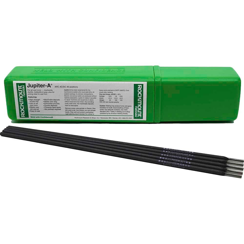 Rockmount Research and Alloys 2304-1 Jupiter A Stick Welding Electrode: 1/8" Dia, 14" Long, Nickel-Iron Cast Iron Alloy 