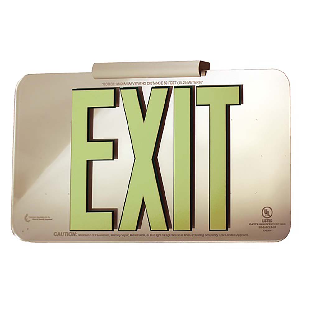 AbilityOne - 8-5/8X15-3/4 SILVER PHOTOLUM EXIT SIGN/MOUNT | MSC Direct