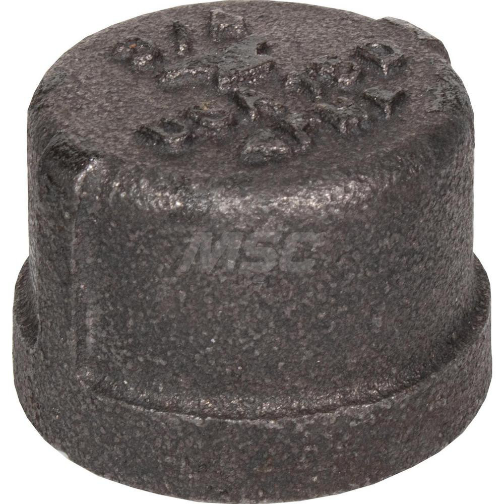 Black Cap: 1-1/2", 150 psi, Thread x Thread - Malleable Iron, Class 150