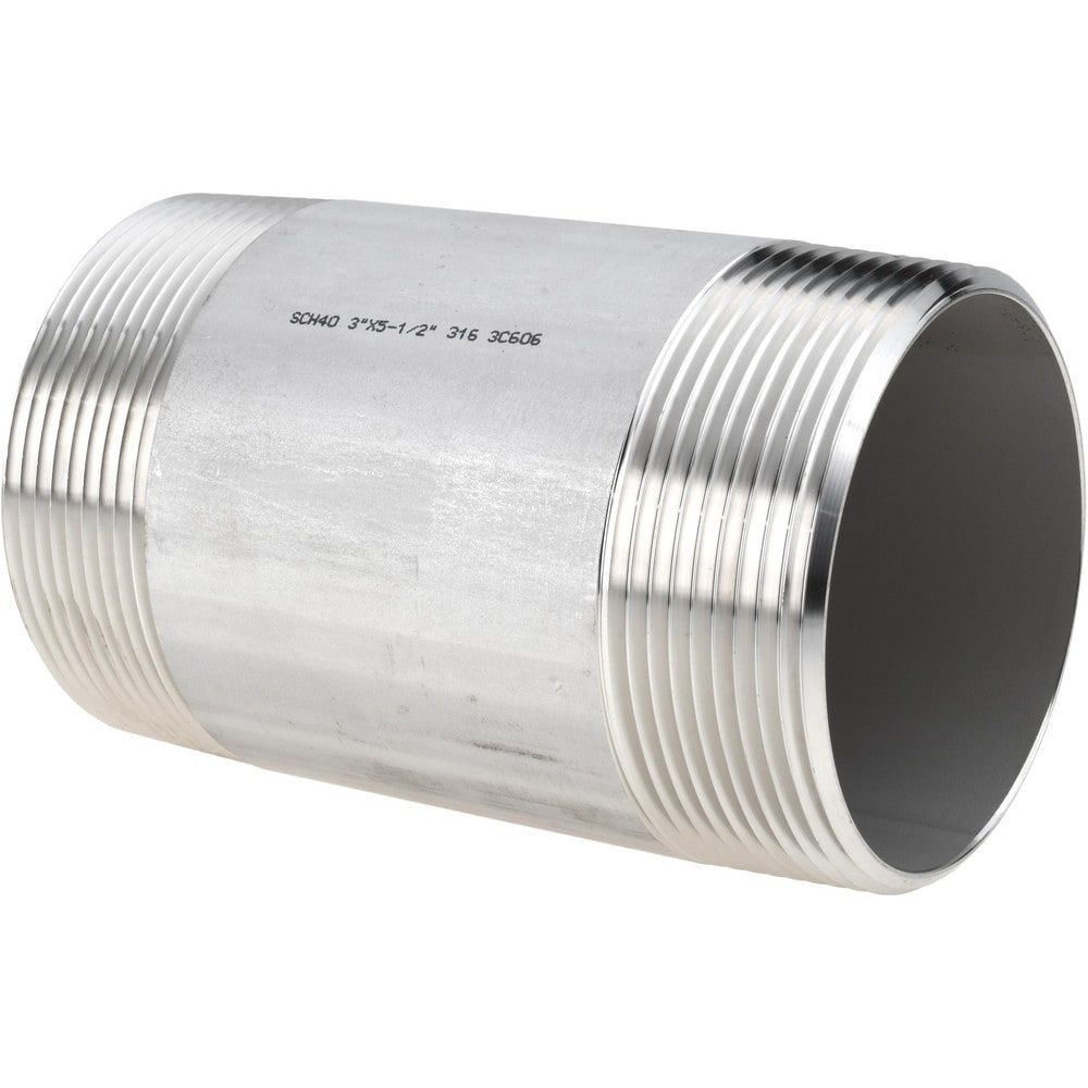 Stainless Steel Pipe Nipples & Pipe; Schedule: 40 ; Thread Standard: NPT ; UNSPSC Code: 40173300