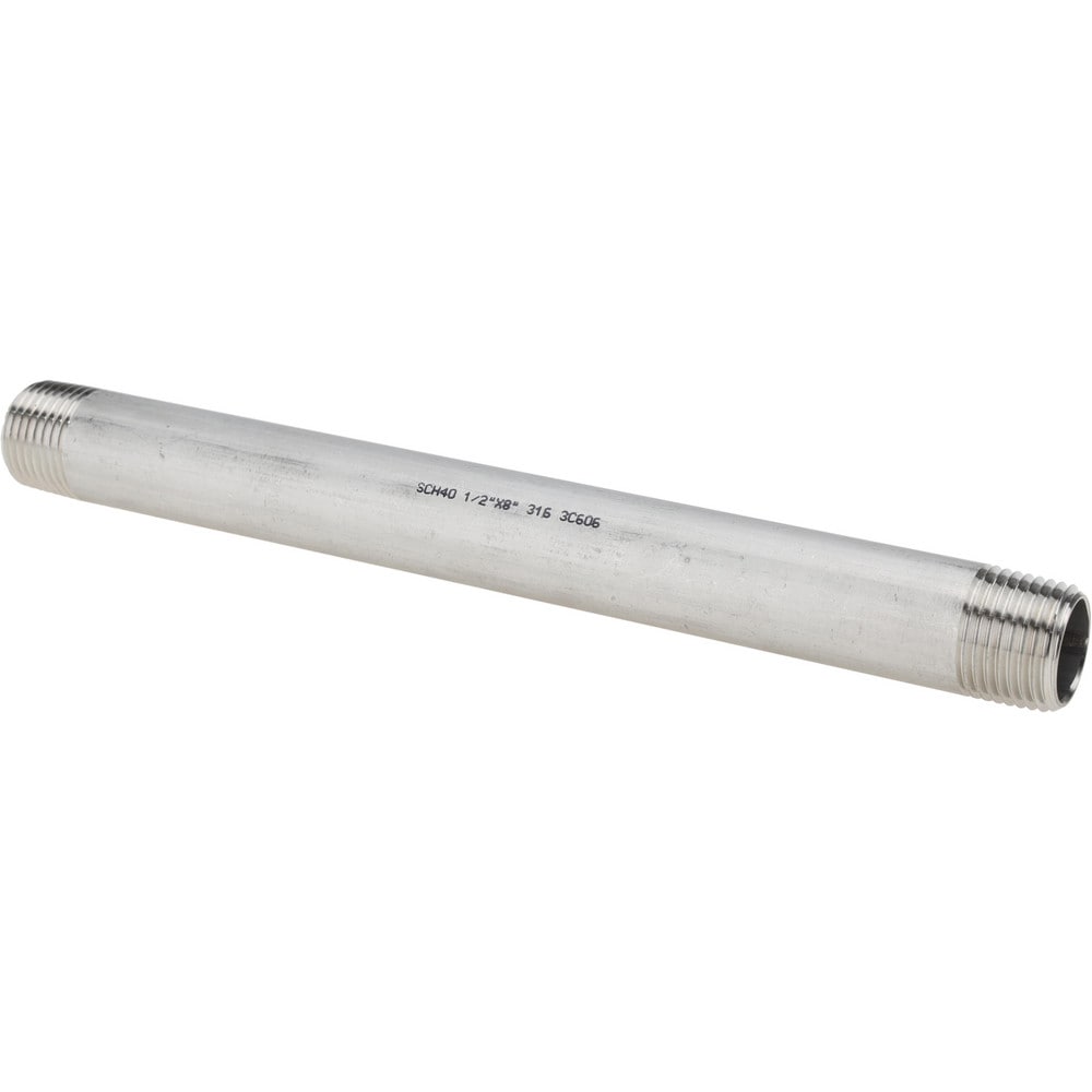 Stainless Steel Pipe Nipples & Pipe; Schedule: 40 ; Thread Standard: NPT ; UNSPSC Code: 40173300