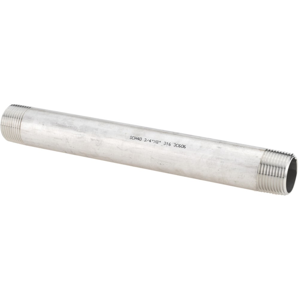 Stainless Steel Pipe Nipples & Pipe; Schedule: 40 ; Thread Standard: NPT ; UNSPSC Code: 40173300