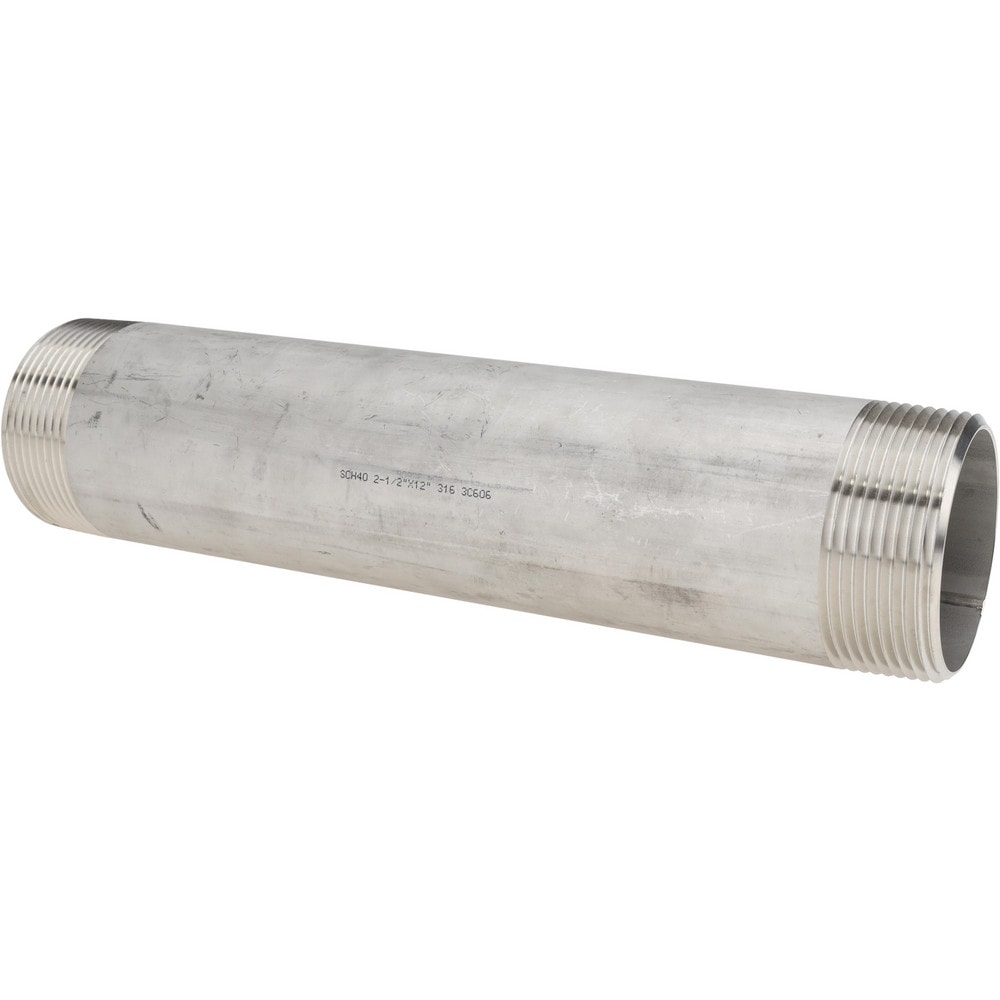 Stainless Steel Pipe Nipples & Pipe; Schedule: 40 ; Thread Standard: NPT ; UNSPSC Code: 40173300