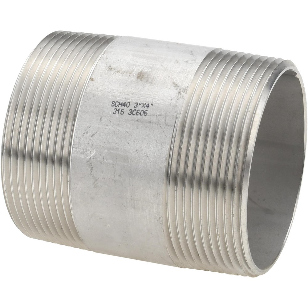Stainless Steel Pipe Nipples & Pipe; Schedule: 40 ; Thread Standard: NPT ; UNSPSC Code: 40173300