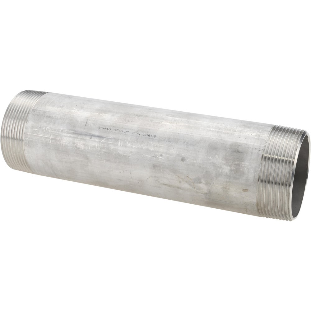 Stainless Steel Pipe Nipples & Pipe; Schedule: 40 ; Thread Standard: NPT ; UNSPSC Code: 40173300