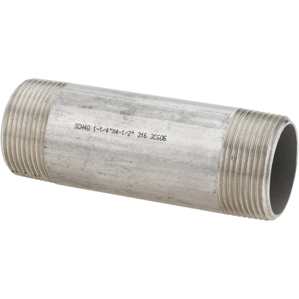 Stainless Steel Pipe Nipples & Pipe; Schedule: 40 ; Thread Standard: NPT ; UNSPSC Code: 40173300
