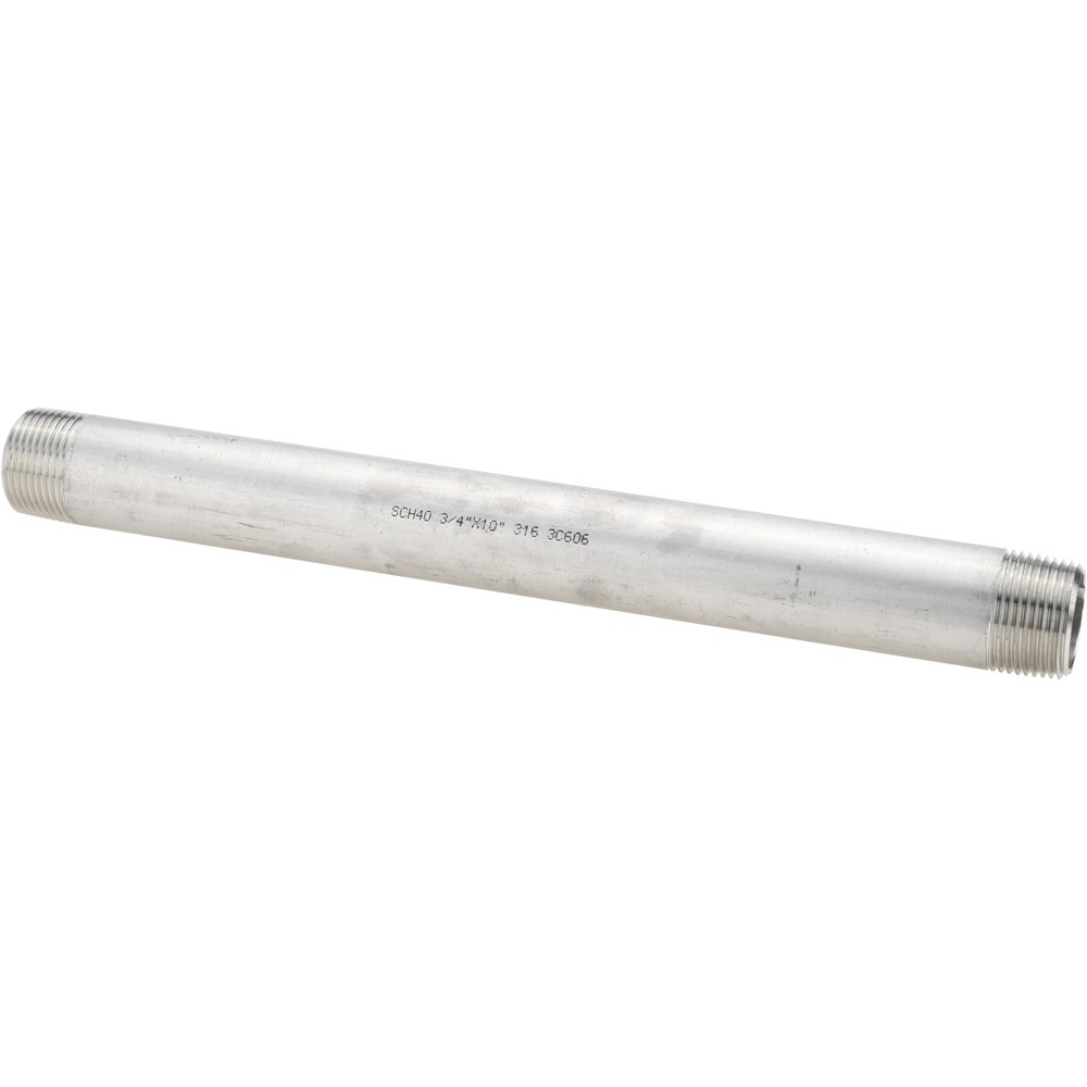 Stainless Steel Pipe Nipples & Pipe; Schedule: 40 ; Thread Standard: NPT ; UNSPSC Code: 40173300